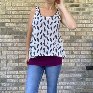 H&M Conscious Feather Print Tank Top